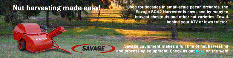 Savage Nut Harvester and nut processing equipment